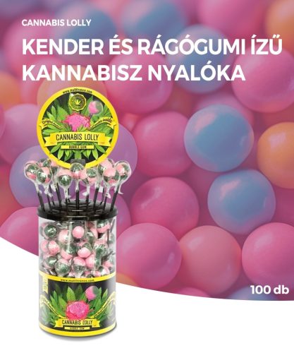 Cannabis Bubble Gum Lollies - Display Container (100 Lollies)
