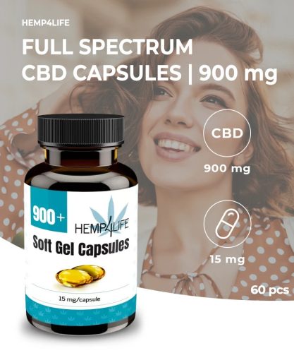 Hemp4Life Capsule din ulei de cânepă 900 mg 60 buc