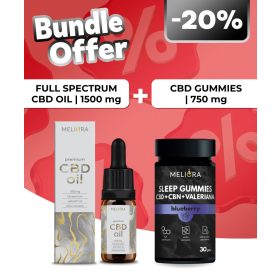   Meliora Teljes Spektrumú 15% CBD olaj + Meliora CBD Gumicukor Sleep Gummies 30 db | Áfonya