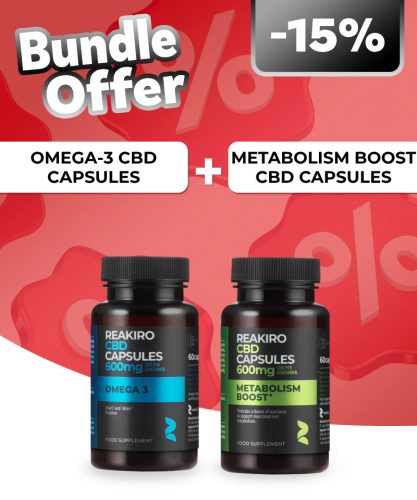 Reakiro Omega-3 CBD kapszula 60 db | 600 mg + Reakiro Metabolism Boost CBD kapszula 60 db | 600 mg