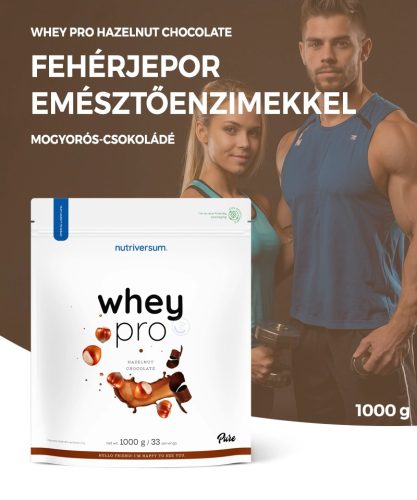 Nutriversum Whey PRO 1000 g - Alune - ciocolată