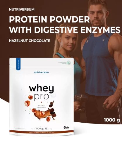 Nutriversum Whey PRO 1000 g - Alune - ciocolată