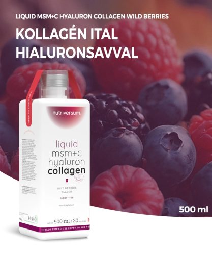 Nutriversum Liquid MSM+C Hyaluron Colagen 500 ml fructe de pădure
