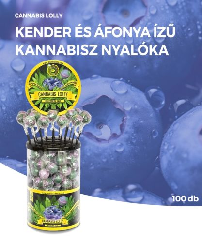 Cannabis Blueberry Haze Lollies - Container de prezentare (100 Lollies)