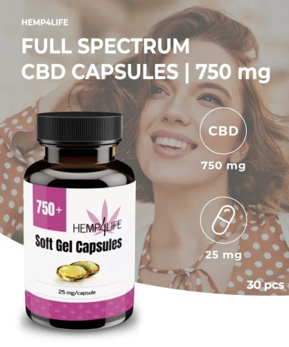 Hemp4Life Capsule din ulei de cânepă 750 mg 30 buc