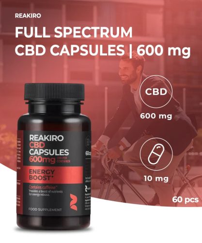 Reakiro Energy Boost capsule CBD 60 buc | 600 mg