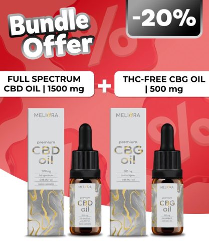 Meliora Teljes Spektrumú 15% CBD olaj + Meliora 5% CBG olaj 500 mg