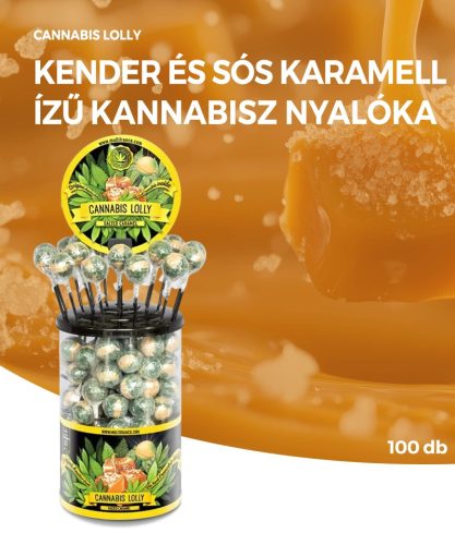 Acadele cu caramel sărat de canabis - Display Container (100 acadele)