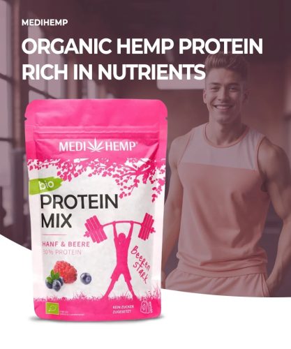 Medihemp Proteină din Cânepă Bio cu aromă de fructe de pădure 200 g