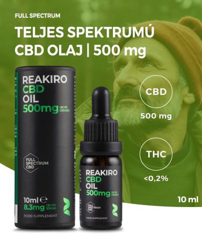 Reakiro Ulei CBD 5% 500 mg | Spectrul complet 10 ml
