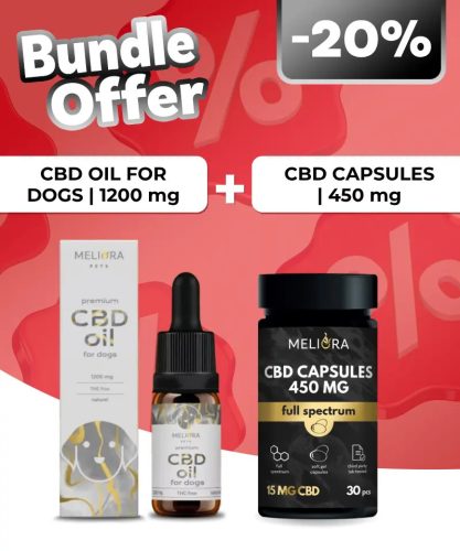 Meliora CBD olaj kutyáknak 12% 1200 mg + Meliora CBD kapszula 15 mg 30 db | 450 mg