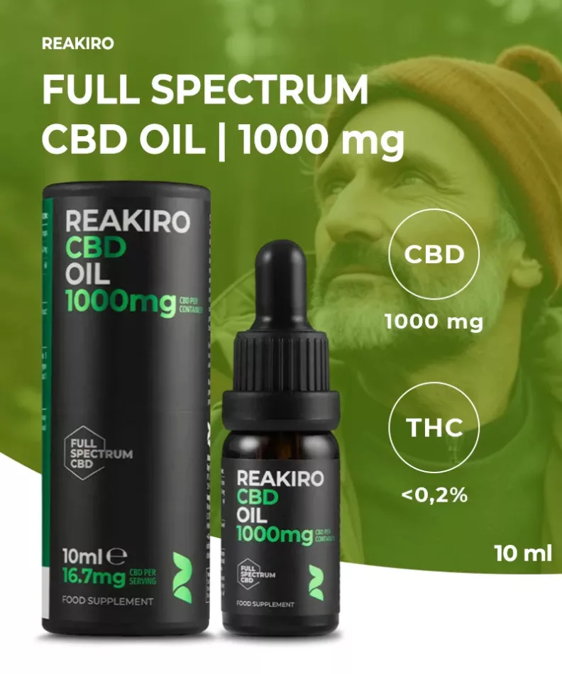 Reakiro Teljes Spektrumú CBD olaj 10% 1000 mg