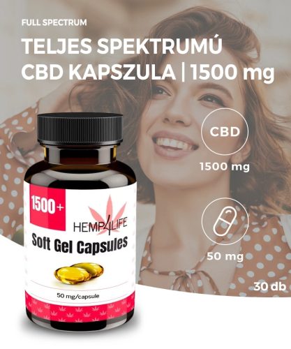 Hemp4Life Capsule cu ulei de canabis 1500 mg 30 Capsule