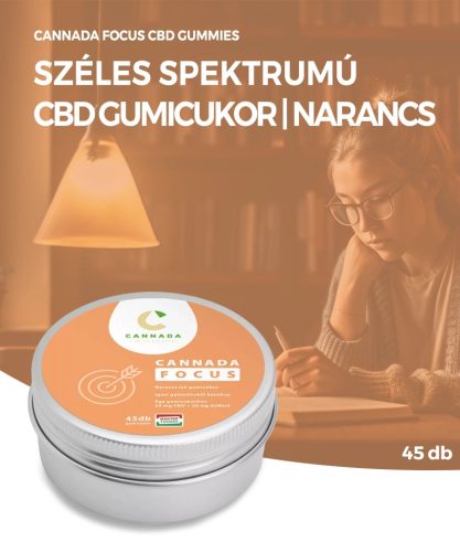 Cannada Focus CBD Gum 25 mg 45 buc | 1125 mg (Portocaliu)