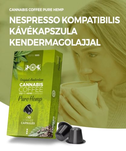 Capsule pure de cafea cu cânepă și canabis