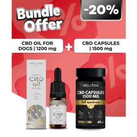  Meliora CBD olaj kutyáknak 12% 1200 mg + Meliora CBD kapszula 25 mg 60 db | 1500 mg