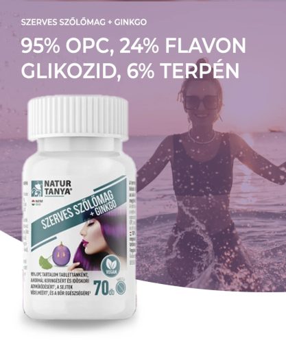 Natur Tanya® Szerves Szőlőmag és Ginkgo Biloba 70 db