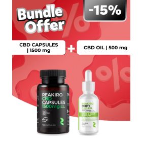   Reakiro CBD kapszula 50 mg 30 db | 1500 mg + Reakiro Forte Bone & Joint Support CBD olaj | 500 mg