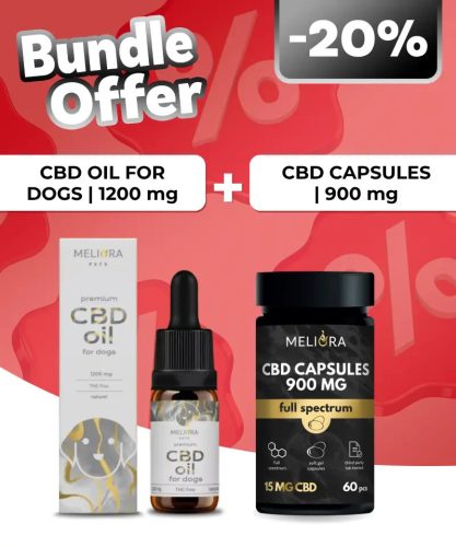 Meliora CBD olaj kutyáknak 12% 1200 mg + Meliora CBD kapszula 15 mg 60 db | 900 mg