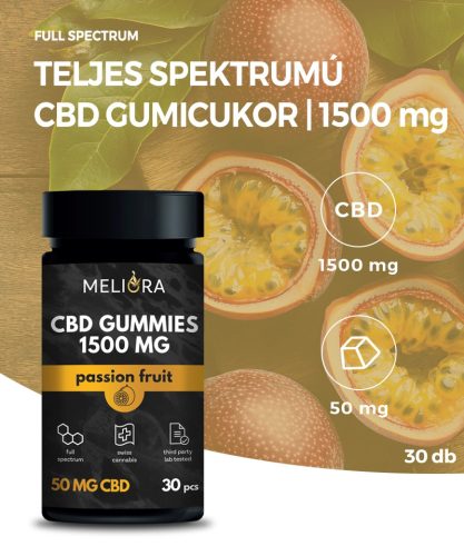Meliora CBD Gum 50 mg 30 buc | 1500 mg (fructul pasiunii)