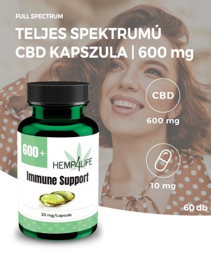 Hemp4Life Capsule de suport imunitar 600 mg 60 Capsule