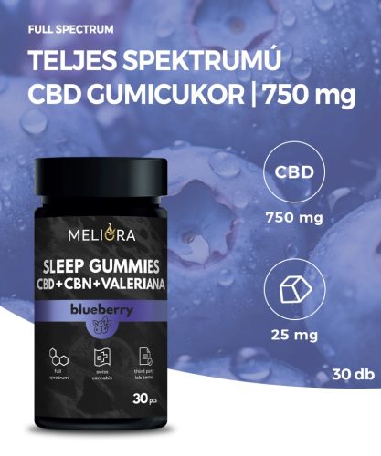 Meliora CBD Gummies Sleep Gummies 30 bucăți | Afine