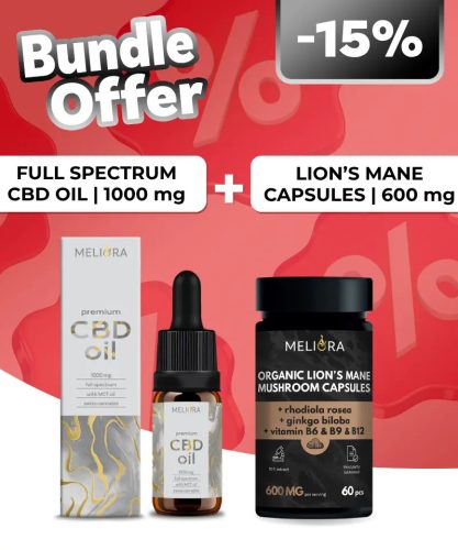 Meliora Teljes Spektrumú 10% CBD olaj + Meliora Süngomba kapszula 60 db
