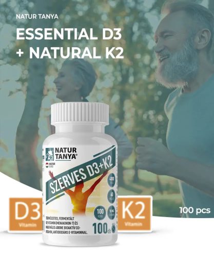 Natur Tanya® Vitamine organice D3+K2 - 100 buc.