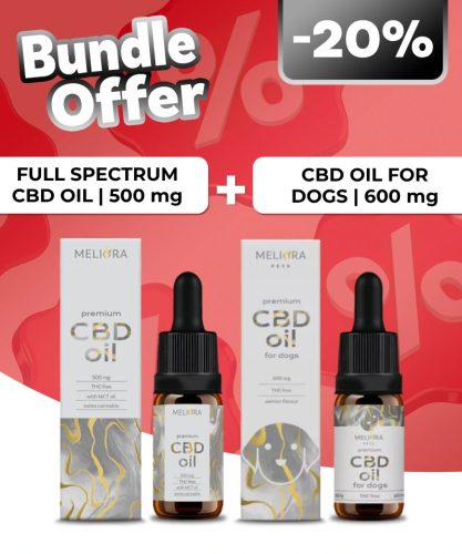 Meliora Ulei CBD cu spectru complet 5% + Meliora Ulei CBD pentru câini 6% 600 mg