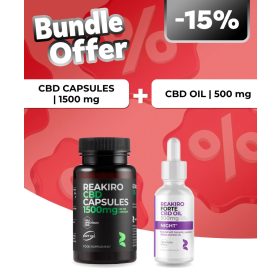   Reakiro CBD kapszula 25 mg 60 db | 1500 mg + Reakiro Forte Night CBD olaj | 500 mg