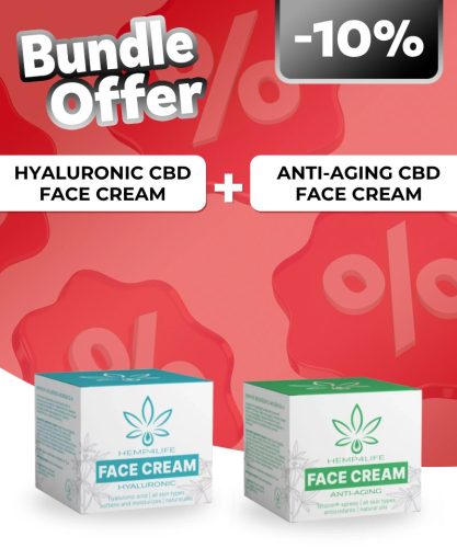 Hemp4Life Hyaluron CBD Arckrém + Hemp4Life Öregedésgátló CBD Arckrém